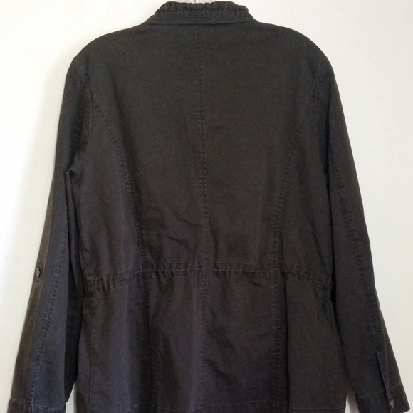 Coldwater Creek army green utility zip up jacket women size 12 - Picture 10 of 12